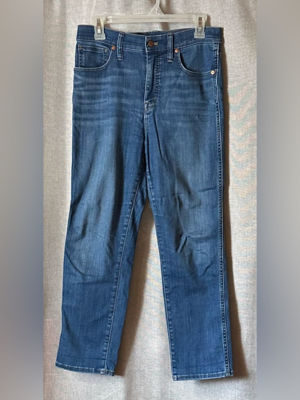 Madewell•straight leg jeans•size 27•cotton blend•high rise•medium blue wash